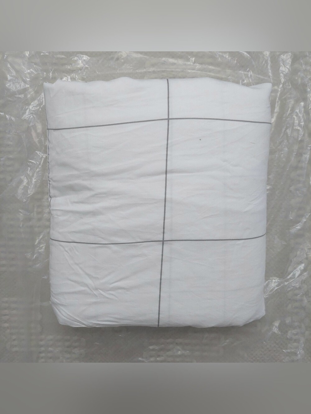 Quince 100% Organic Percale Cotton Windowpane Duvet Cover! Full/ Queen (637)